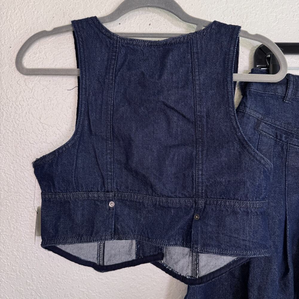 Free People Dark Blue Denim Skirt Set NWT - Picture 7 of 14